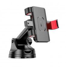 Автотримач для телефона HOCO H22 Dragon automatic clamping car holder(center console) Red Black (6942007605656)