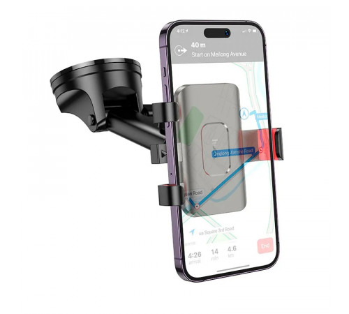 Автотримач для телефона HOCO H22 Dragon automatic clamping car holder(center console) Red Black (6942007605656)