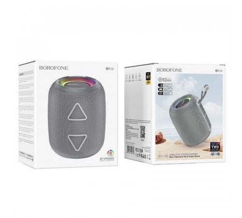 Портативна колонка BOROFONE BR36 Lucy sports BT speaker, 5W, Dark Gray (6941991104398)
