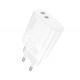 Мережевий зарядний пристрій WUW-C193 PD20W Charger USB C + USB C white (6972573336616)