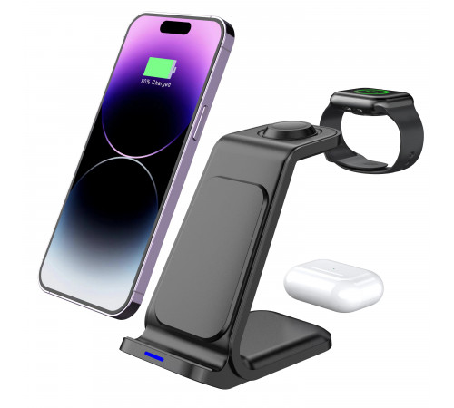 Бездротовий мультизарядний пристрій NN Z-23  3-in-1  black (NNZ23)