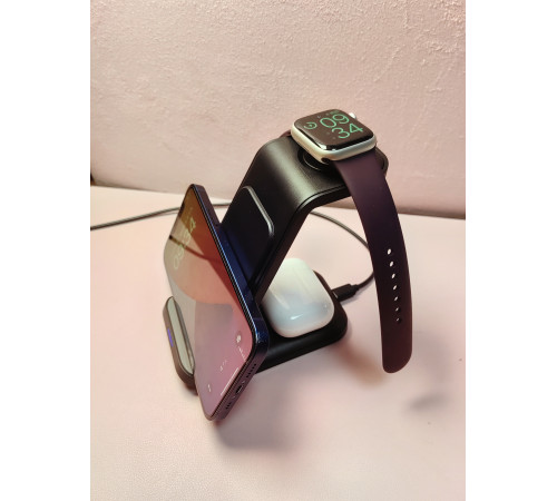 Бездротовий мультизарядний пристрій NN Z-23  3-in-1  black (NNZ23)