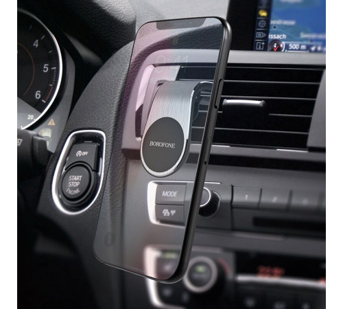 Автотримач для телефона BOROFONE BH10 Air outlet magnetic in-car holder Silver (6931474704405)