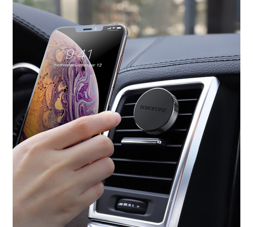 Автотримач для телефона BOROFONE BH8 Air outlet magnetic in-car holder Black (6931474702005)