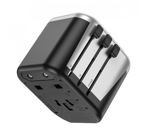 УЗП HOCO AC5 Level dual port universal conversion charger Black (6931474778284)