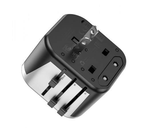 УЗП HOCO AC5 Level dual port universal conversion charger Black (6931474778284)