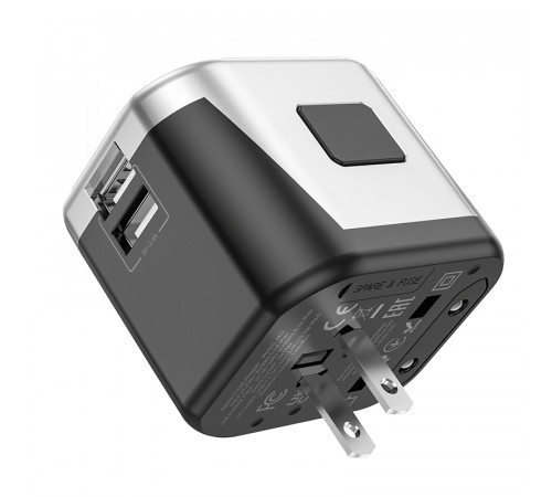 УЗП HOCO AC5 Level dual port universal conversion charger Black (6931474778284)
