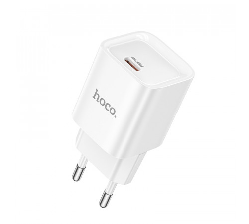 Мережевий зарядний пристрій HOCO C146A Charm single port PD20W charger (EU) White (6942007630245)