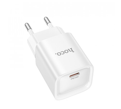 Мережевий зарядний пристрій HOCO C146A Charm single port PD20W charger (EU) White (6942007630245)