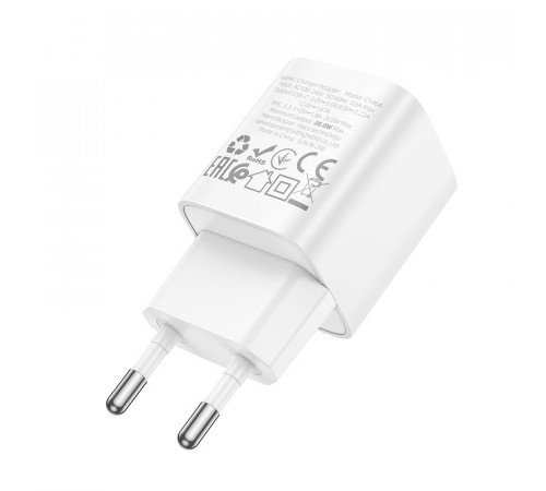 Мережевий зарядний пристрій HOCO C146A Charm single port PD20W charger (EU) White (6942007630245)