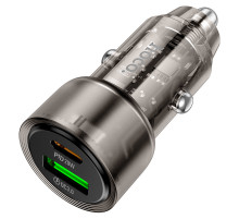 Автомобільний зарядний пристрій HOCO Z52 Spacious PD38W (1C1A) car charger Transparent Black (6942007601740)