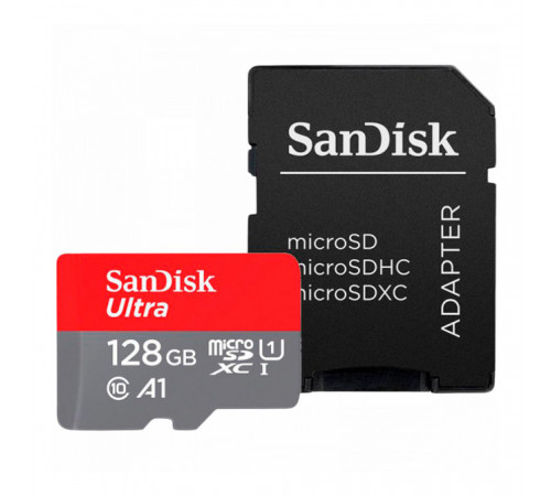 Карта пам'яті microSDXC (UHS-1) SanDisk Ultra 128Gb class 10 A1 (140Mb/s) (adapter SD) (SDSQUAB-128G-GN6MA)