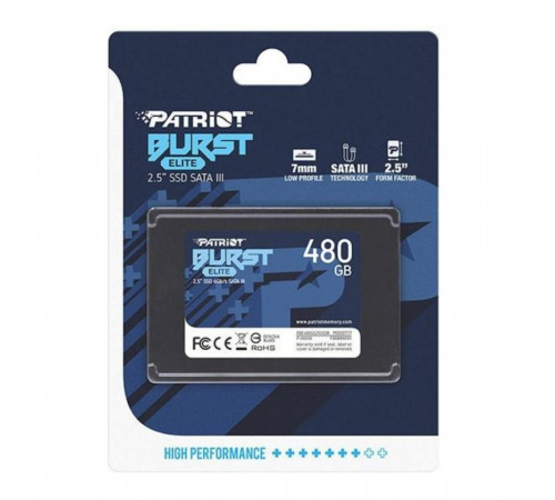 Накопичувач SSD Patriot Burst Elite 480GB 2.5" 7mm SATAIII TLC 3D (PBE480GS25SSDR)