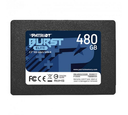 Накопичувач SSD Patriot Burst Elite 480GB 2.5" 7mm SATAIII TLC 3D (PBE480GS25SSDR)