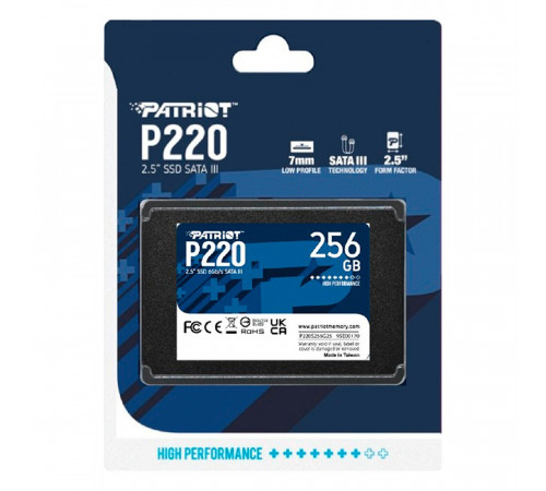 Накопичувач SSD Patriot P220 256GB 2.5" 7mm SATAIII (P220S256G25)