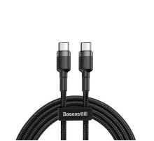 Кабель Baseus Cafule PD2.0 60W flash charging USB Type-C-Type-C (20V 3A)1M Grey+Black (CATKLF-GG1)