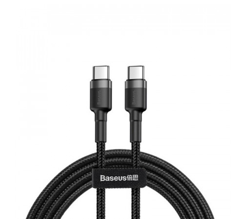Кабель Baseus Cafule PD2.0 60W flash charging USB Type-C-Type-C (20V 3A)1M Grey+Black (CATKLF-GG1)
