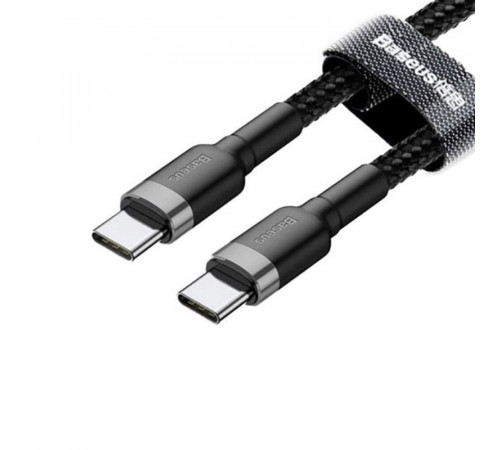 Кабель Baseus Cafule PD2.0 60W flash charging USB Type-C-Type-C (20V 3A)1M Grey+Black (CATKLF-GG1)