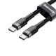 Кабель Baseus Cafule PD2.0 60W flash charging USB Type-C-Type-C (20V 3A)1M Grey+Black (CATKLF-GG1)