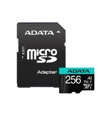 Карта пам'яті microSDXC (UHS-1 U3) A-DATA Premier Pro 256Gb Class 10 V30S A2 (R-100Mb/s W85Mb/s) (adapter SD) (AUSDX256GUI3V30SA2-RA1)