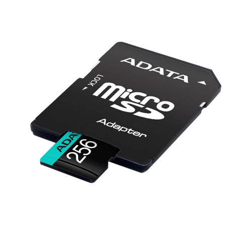 Карта пам'яті microSDXC (UHS-1 U3) A-DATA Premier Pro 256Gb Class 10 V30S A2 (R-100Mb/s W85Mb/s) (adapter SD) (AUSDX256GUI3V30SA2-RA1)