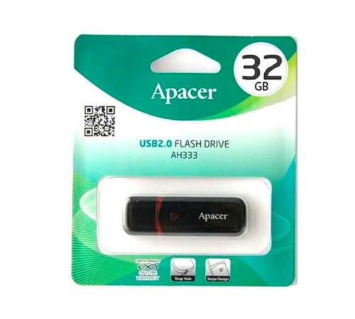 Флеш-накопичувач Apacer USB 2.0 AH333 32Gb Black (AP32GAH333B-1)