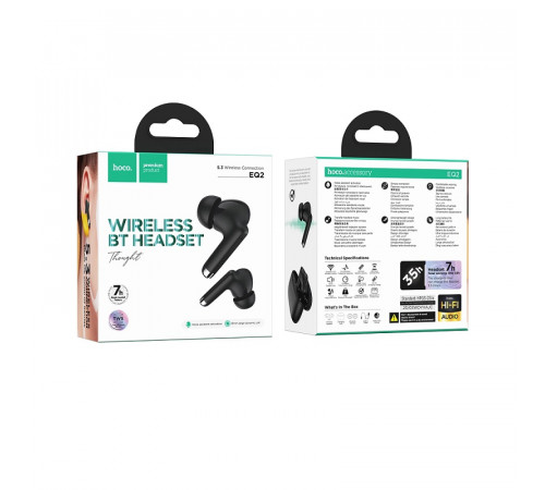 Бездротові навушники TWS HOCO EQ2 Thought Black (6931474798527)