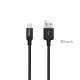 Кабель HOCO X14 USB to Micro 2A, 2m, nylon, aluminum connectors, Black (6957531062905)