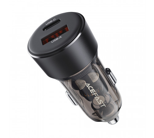 Автомобільний зарядний пристрій ACEFAST B12 60W (USB-A+USB-C) dual-port car charger Black (6974316282914)