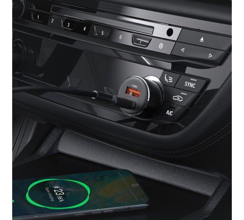 Автомобільний зарядний пристрій ACEFAST B12 60W (USB-A+USB-C) dual-port car charger Black (6974316282914)