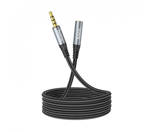 Аудiокабель HOCO UPA20 3.5mm male to 3.5mm female, nylon braid, 1m, Metal Gray (6931474762153)
