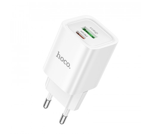 Мережевий зарядний пристрій HOCO C149A Charm PD30W+QC3.0 charger (EU) White (6942007630337)