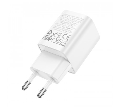 Мережевий зарядний пристрій HOCO C149A Charm PD30W+QC3.0 charger (EU) White (6942007630337)