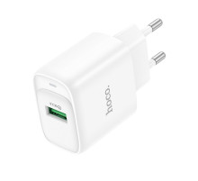 Мережевий зарядний пристрій HOCO C140A Smart single port QC3.0 charger (EU) White (6942007627795)