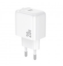Мережевий зарядний пристрій BOROFONE BAS43A Potential single-port PD20W charger(EU) White (6941991113819)