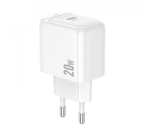 Мережевий зарядний пристрій BOROFONE BAS43A Potential single-port PD20W charger(EU) White (6941991113819)