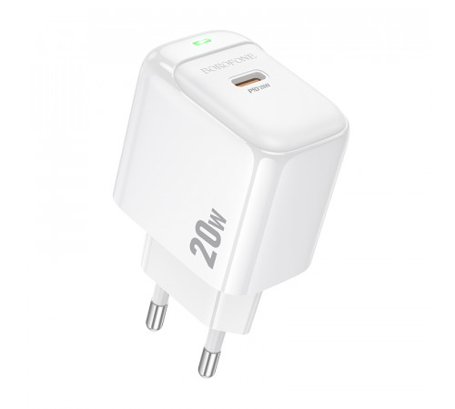 Мережевий зарядний пристрій BOROFONE BAS43A Potential single-port PD20W charger(EU) White (6941991113819)
