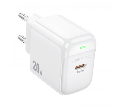 Мережевий зарядний пристрій BOROFONE BAS43A Potential single-port PD20W charger(EU) White (6941991113819)