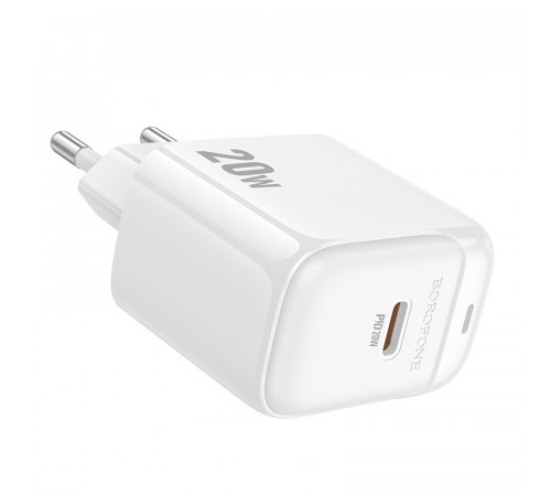 Мережевий зарядний пристрій BOROFONE BAS43A Potential single-port PD20W charger(EU) White (6941991113819)