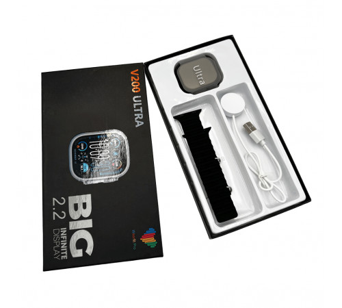 Смарт-годинник BIG V200 Ultra 44mm. 180 mAh. IP65 Black (V200UBlack)