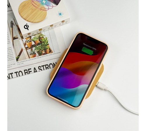 Бездротовий зарядний пристрій NN Q-8 15W wooden (NNQ8)