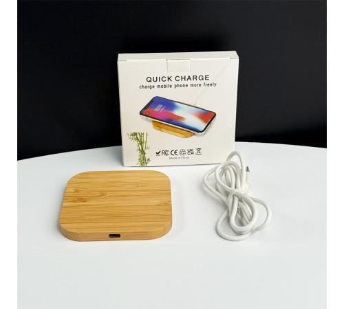 Бездротовий зарядний пристрій NN Q-8 15W wooden (NNQ8)