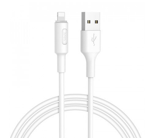 Кабель HOCO X25 USB to iP 2A, 1m, PVC, PVC connectors, White (6957531080114)