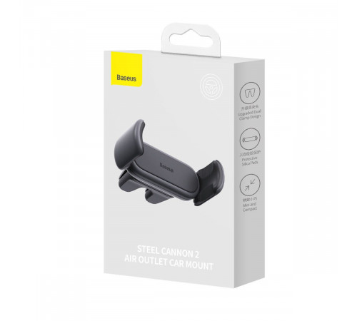 Автотримач для телефона Baseus Steel Cannon 2 Air Outlet Car Mount Black (SUGP000001)