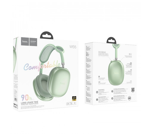 Бездротові накладні навушники HOCO W55 Pleasing BT headphones Green (6942007632706)