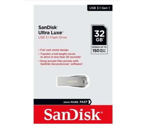 Флеш-накопичувач SanDisk USB 3.1 Ultra Luxe 32Gb (150Mb/s) (SDCZ74-032G-G46)