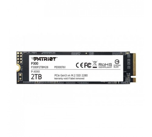 Накопичувач SSD M.2 Patriot P300 2TB NVMe 2280 PCIe 3.0x4 3D NAND TLC (P300P2TBM28)