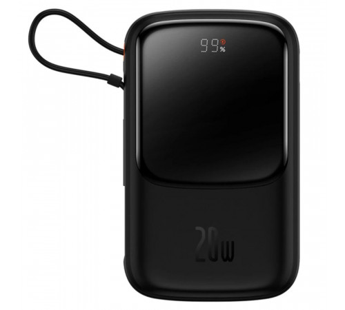Зовнішній акумулятор Baseus Qpow Pro Digital Display Fast Charge 10000mAh 20W (Type-C cable) Black (PPQD020001)