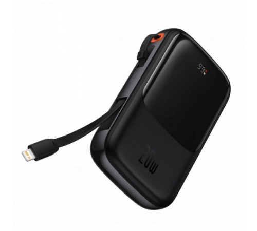 Зовнішній акумулятор Baseus Qpow Pro Digital Display Fast Charge 10000mAh 20W (Type-C cable) Black (PPQD020001)