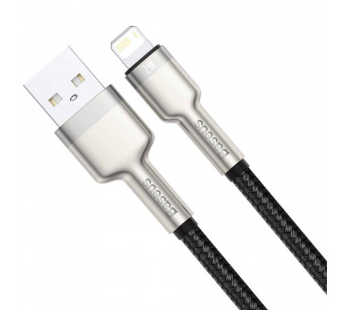 Кабель Baseus Cafule Series Metal Data Cable USB to IP 2.4A 2m Black (CALJK-B01)